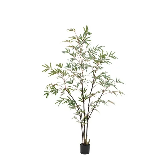 Cedar & Sage Artificial Medium Bamboo Tree in Black Plant Pot – image 3
