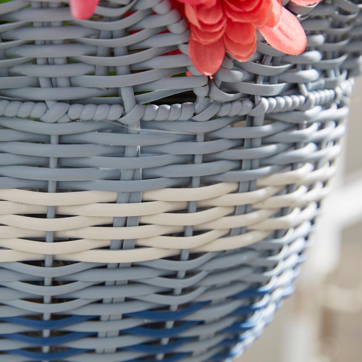 Ashley Blue Rattan Hanging Basket Blue – image 2