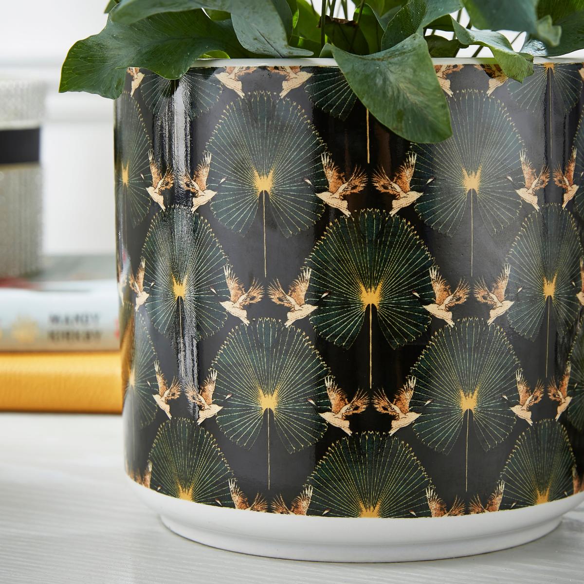 Luxe Cranes Emerald Plant Pot Green – image 2