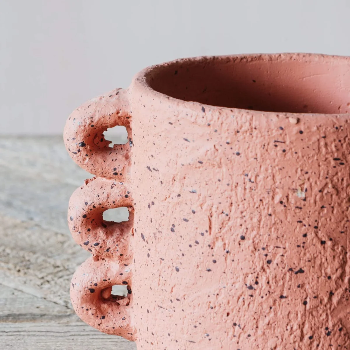Orange Looped Handle Plant Pot – image 3
