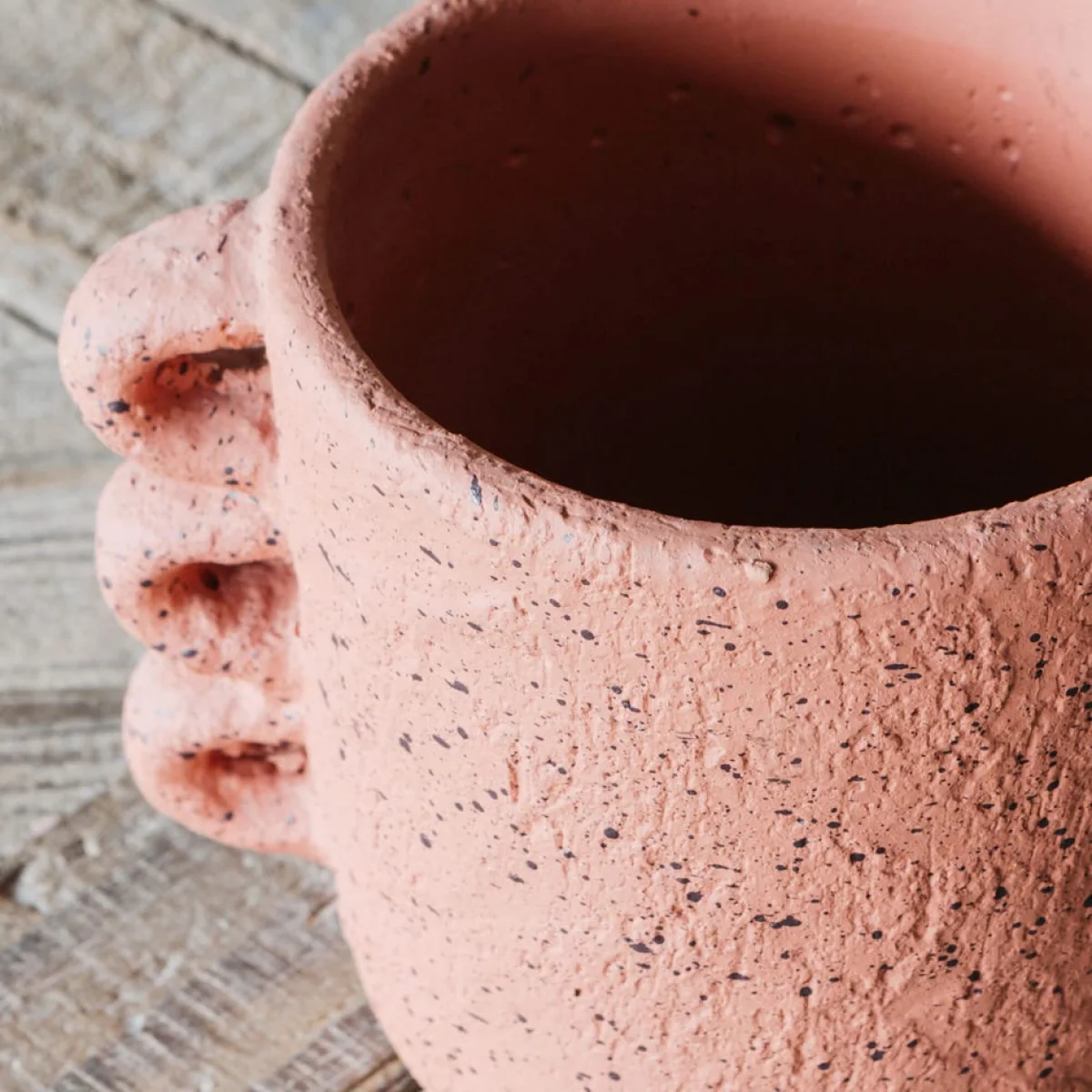 Orange Looped Handle Plant Pot – image 4