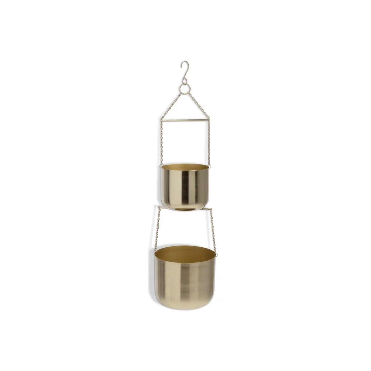 Habitat Double Hanging Planter - Gold