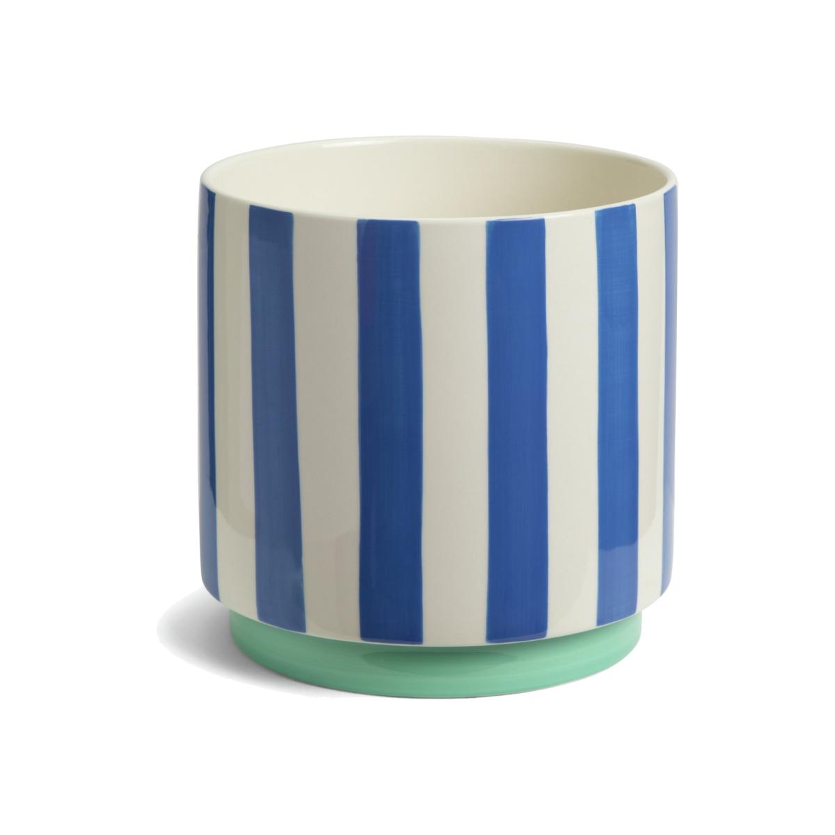 Habitat Blue Stripe Ceramic Planter – image 1