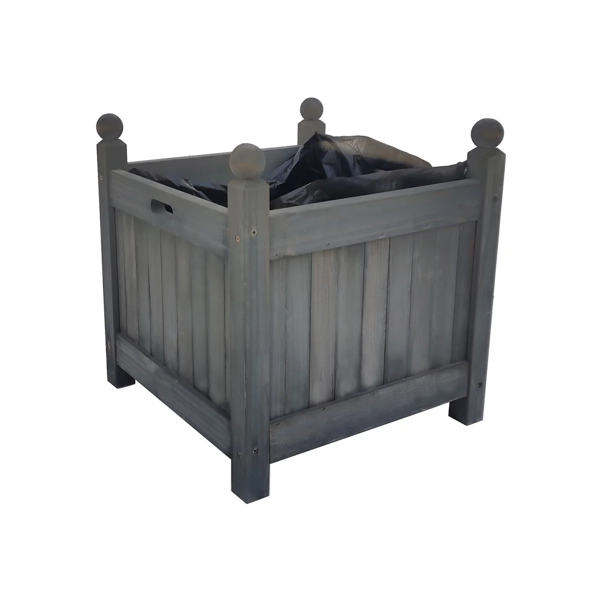 Homebase Medium Wooden Planter Grey