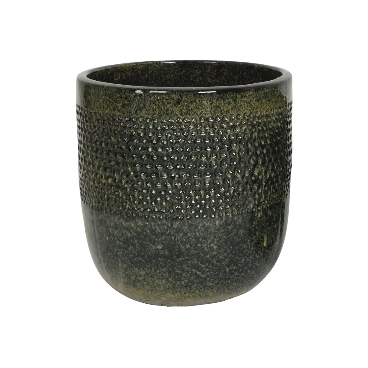 Singer Black Fibre Clay Glazed Outdoor Planter - Large