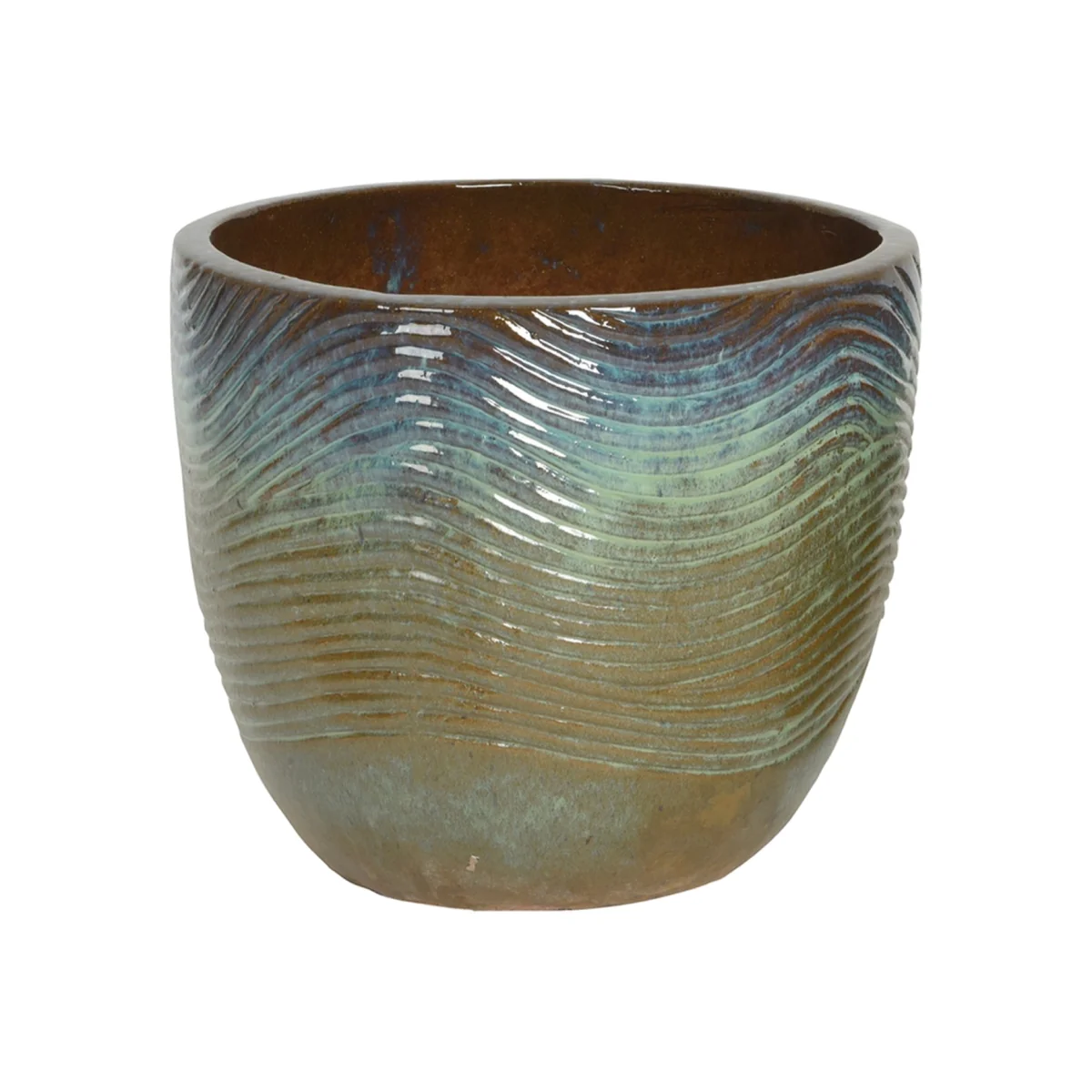 Maxime Green Glazed Terracotta Planter - Large