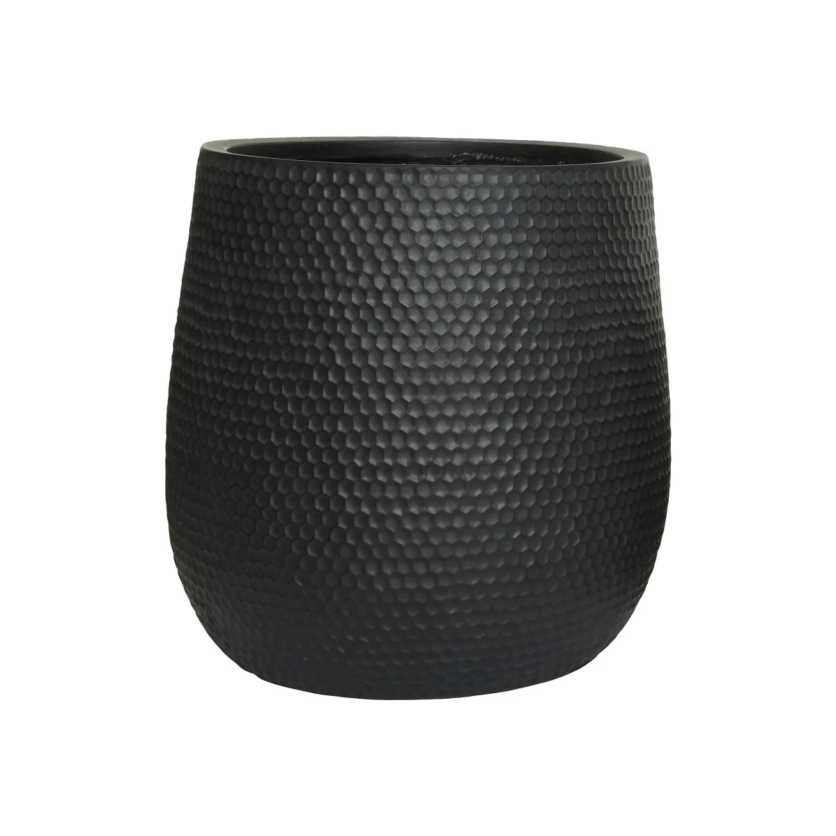 Zoe Fibre Clay Black Round Outdoor Planter - Large