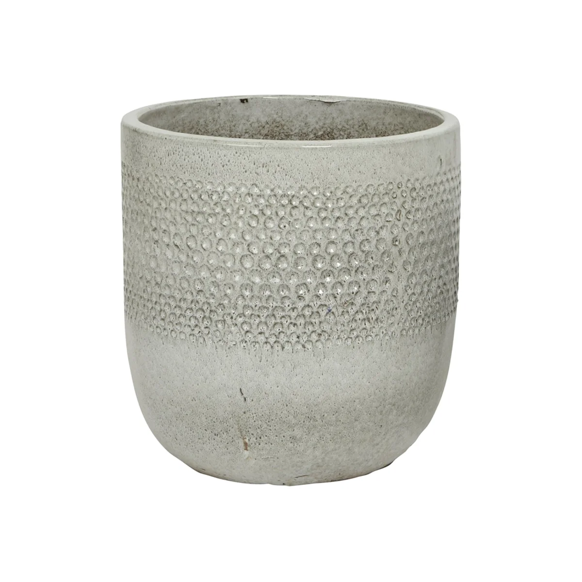 Singer Off White Fibre Clay Glazed Outdoor Planter - Large