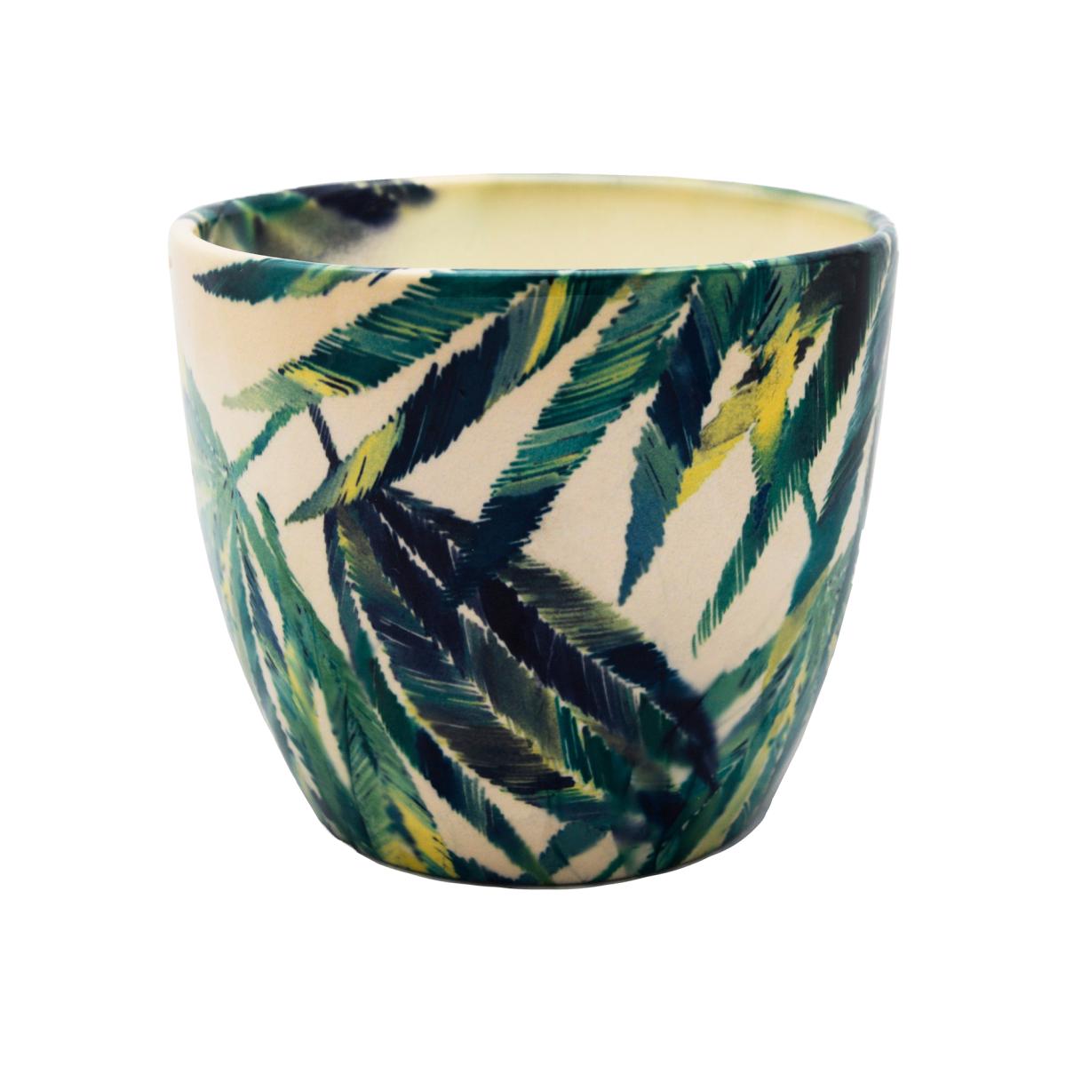 Ivyline Monza Botanical Fern Ceramic Green Indoor Planter - 14.5cm – image 1