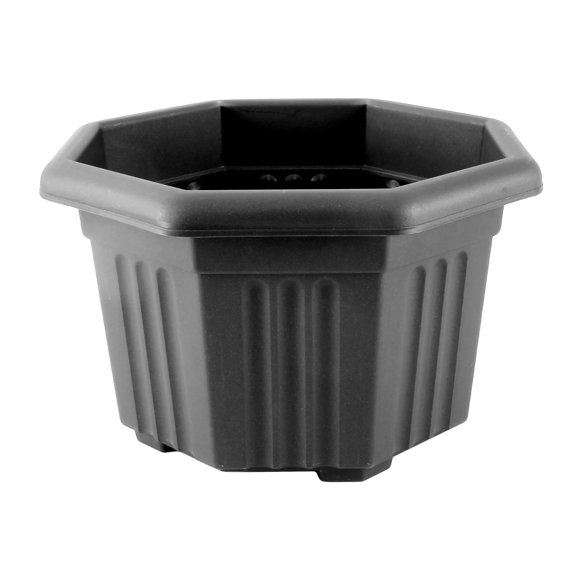 Black Octagonal Planter - 40cm