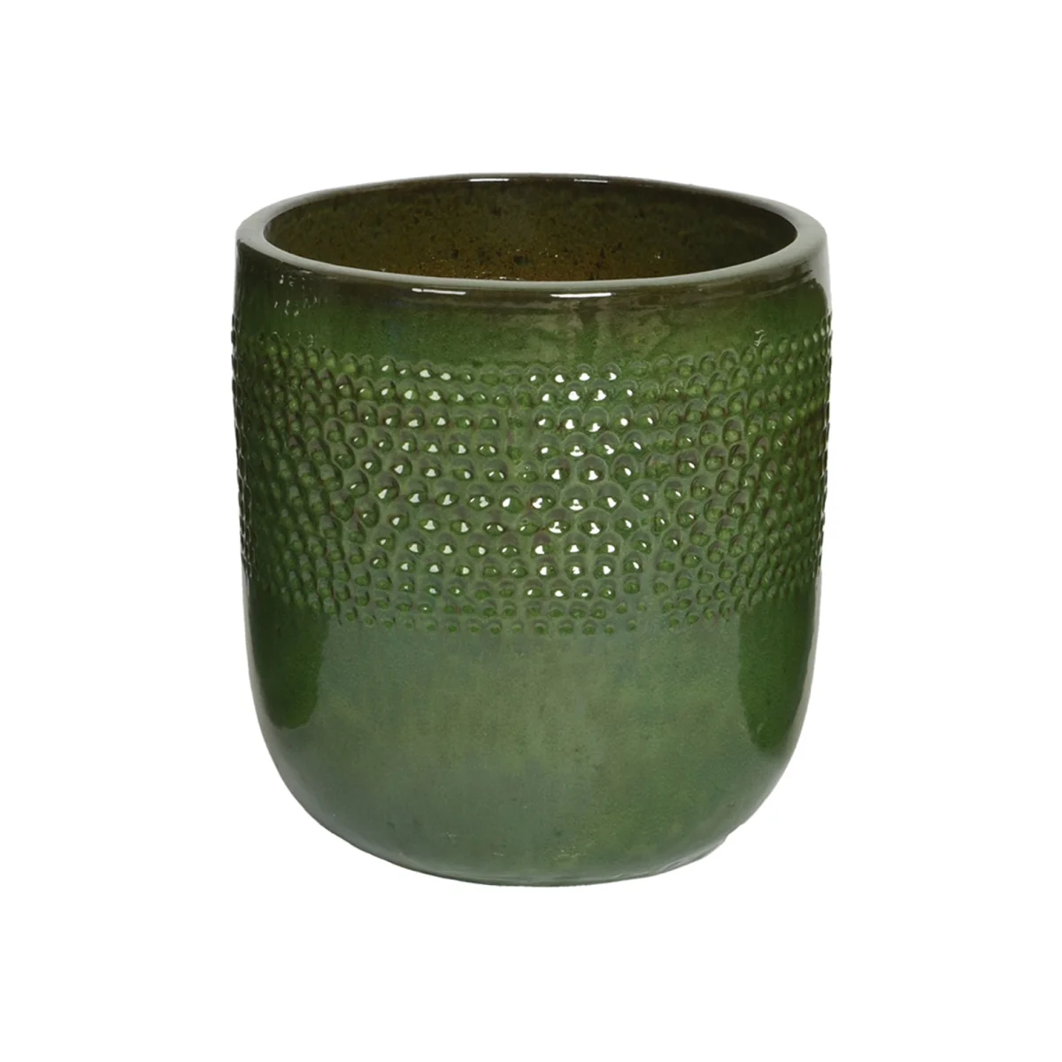 Singer Green Fibre Clay Glazed Outdoor Planter - Medium
