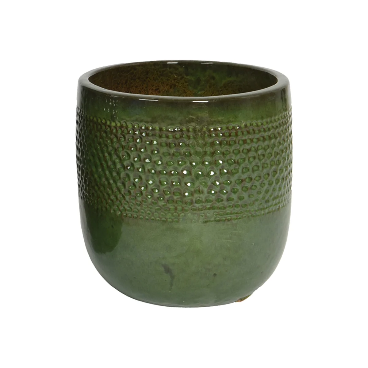 Singer Green Fibre Clay Glazed Outdoor Planter - Small
