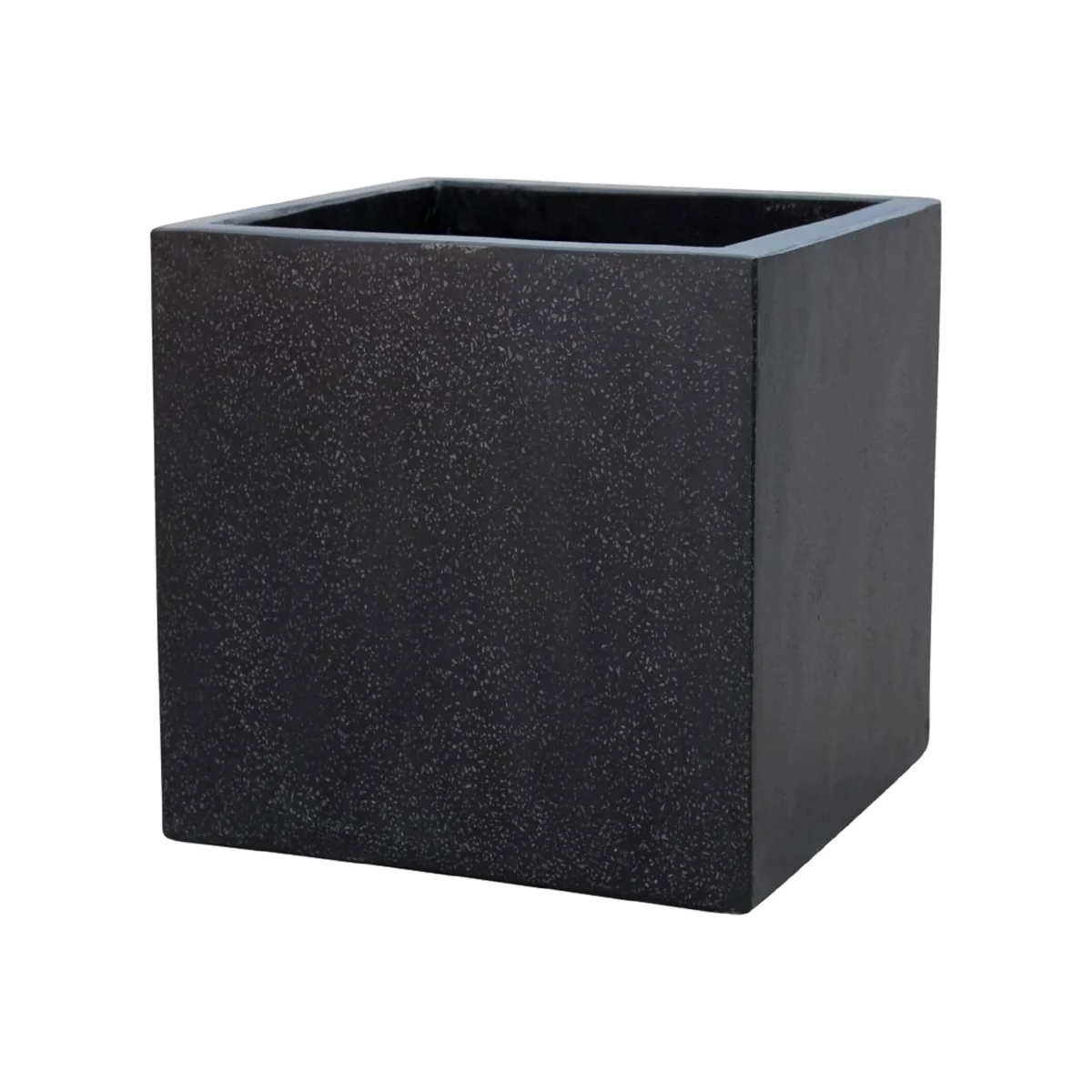 Plaza Cube Planter in Black - 44cm