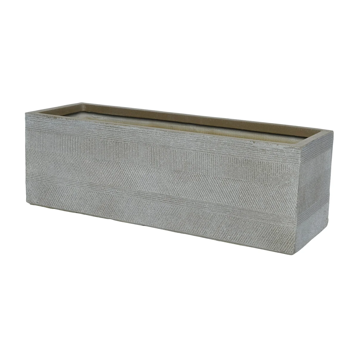 Liam Fibre Clay Grey Outdoor Trough Planter - Large