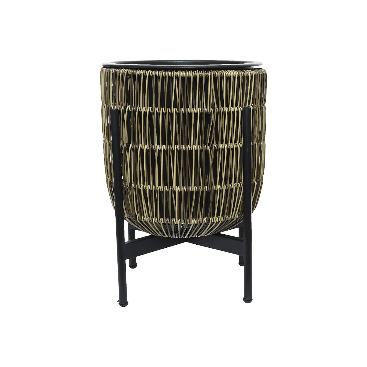 Kate Round Rattan Planter with Legs - Large