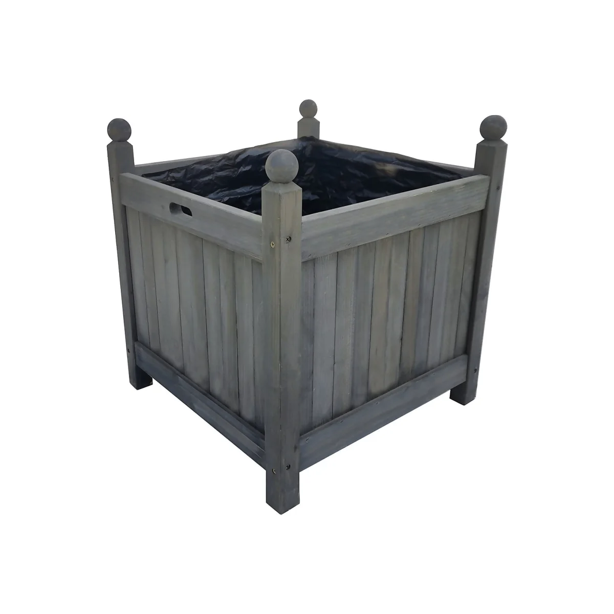 Homebase Large Wooden Planter Grey