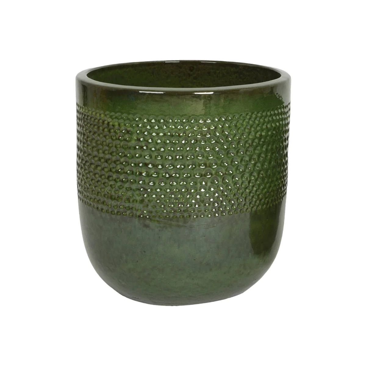 Singer Green Fibre Clay Glazed Outdoor Planter - Large