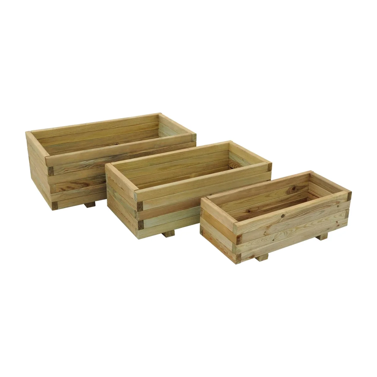 Forest Garden Wooden Durham Rectangular Planter (Set of 3)