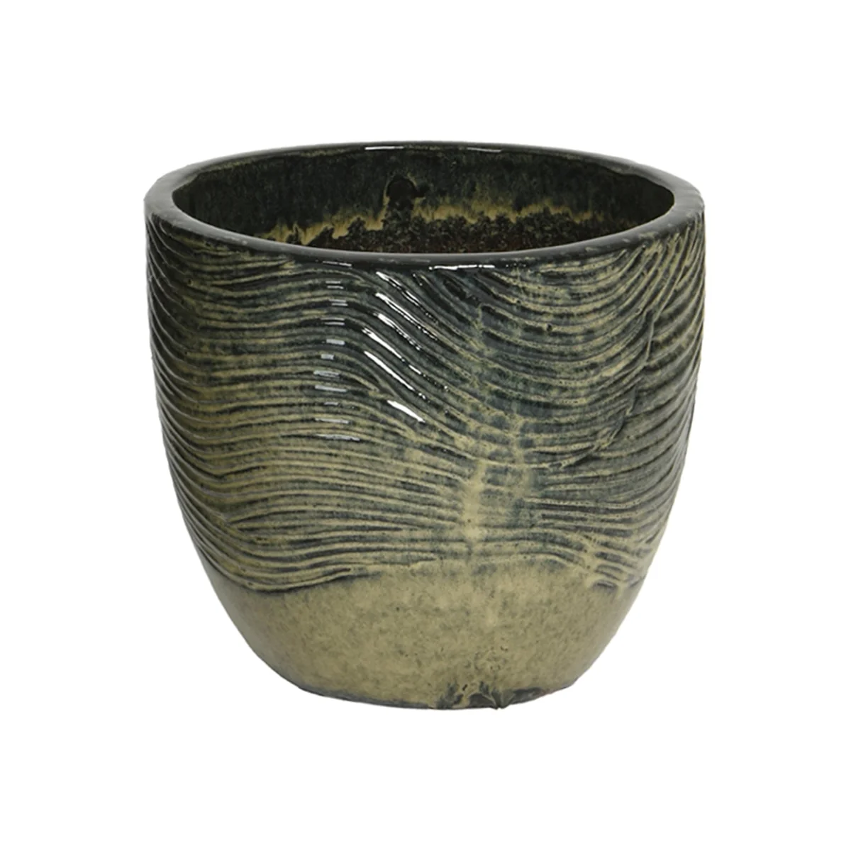 Maxime Black Glazed Terracotta Planter - Small