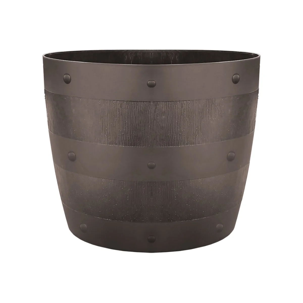 34cm Barrel Garden Planter - Brown