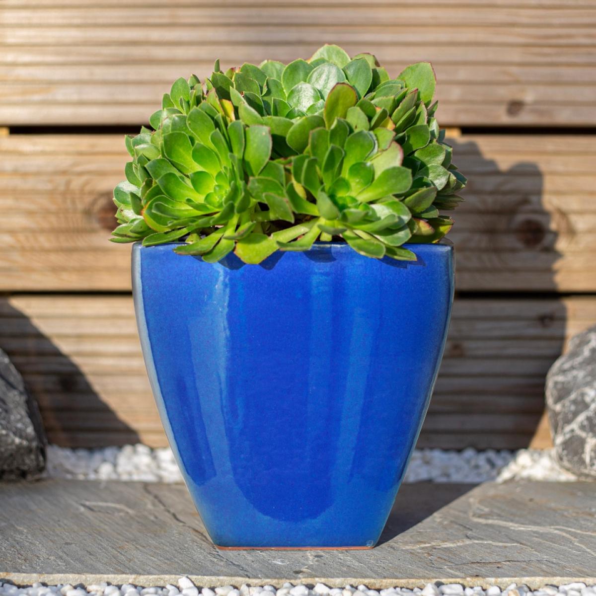 Chiswick Square Plant Pot - Imperial Blue - 35cm – image 2