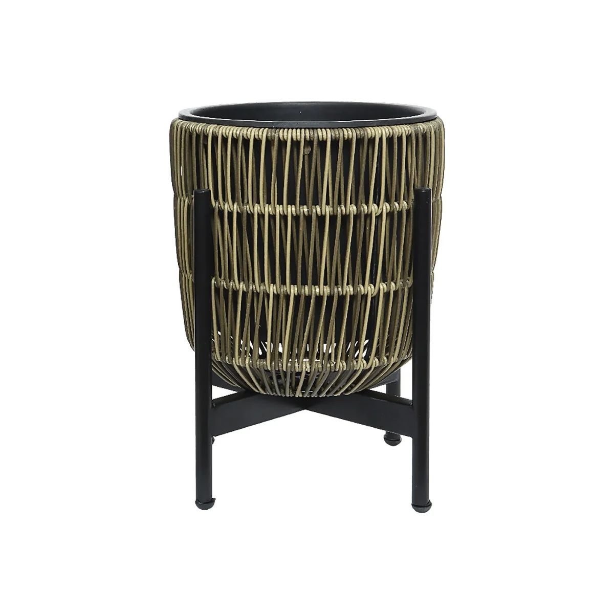 Kate Round Rattan Planter with Legs - Medium