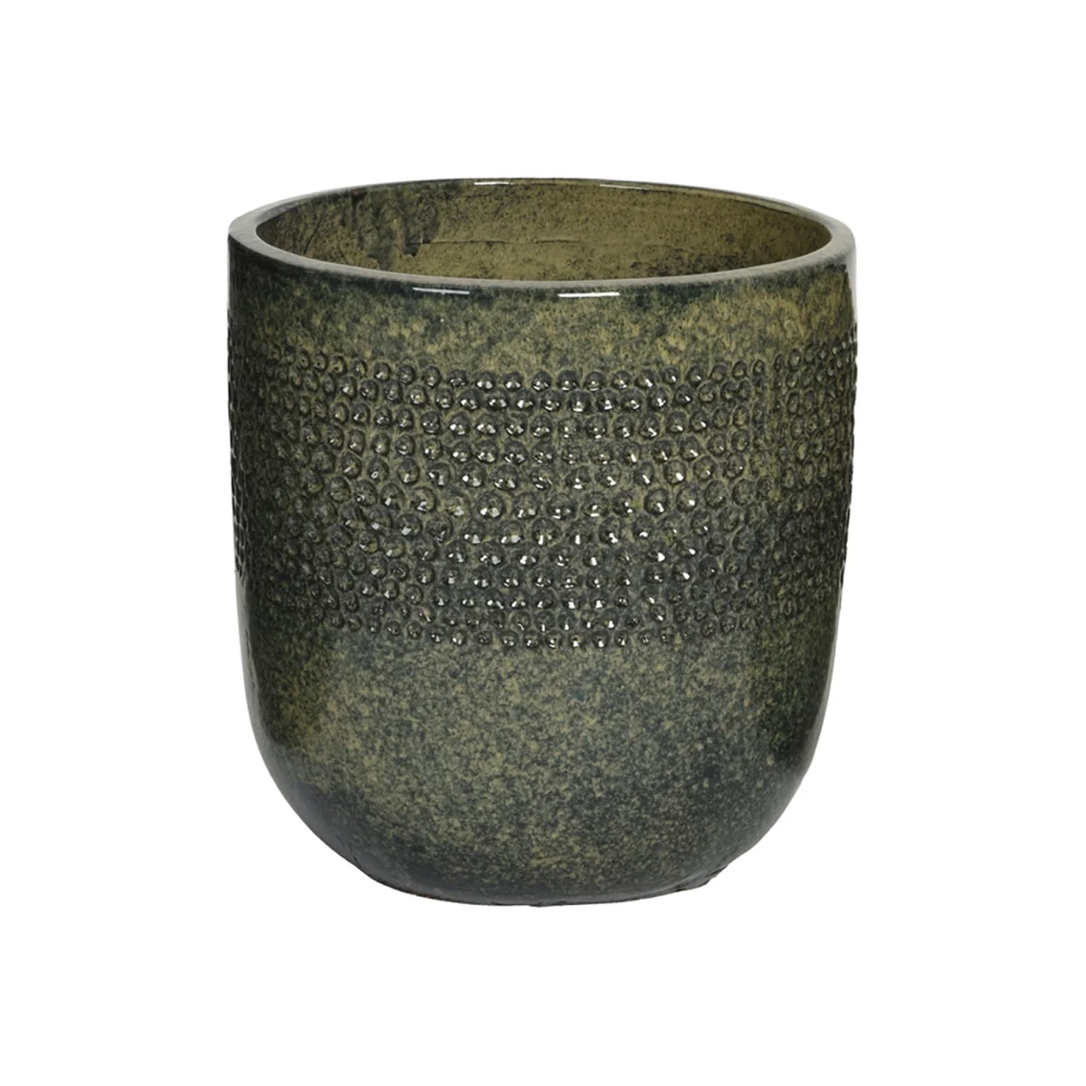 Singer Black Fibre Clay Glazed Outdoor Planter - Medium