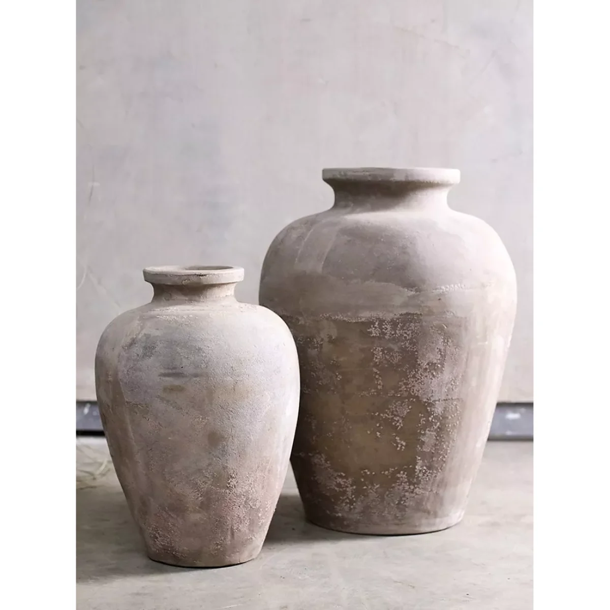 Nkuku Affiti Clay Urn Outdoor Planter, Antique Grey – image 2