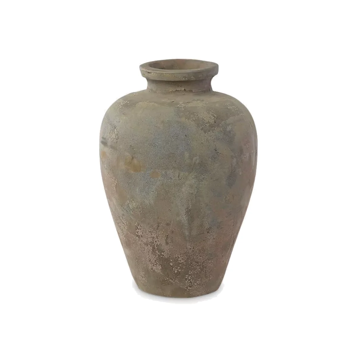 Nkuku Affiti Clay Urn Outdoor Planter, Antique Grey – image 1