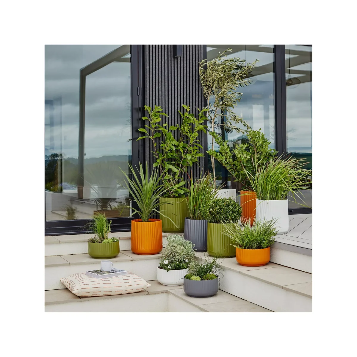 Ivyline Hudson Corrugated Steel Indoor/Outdoor Bowl Planter, 30cm – image 5