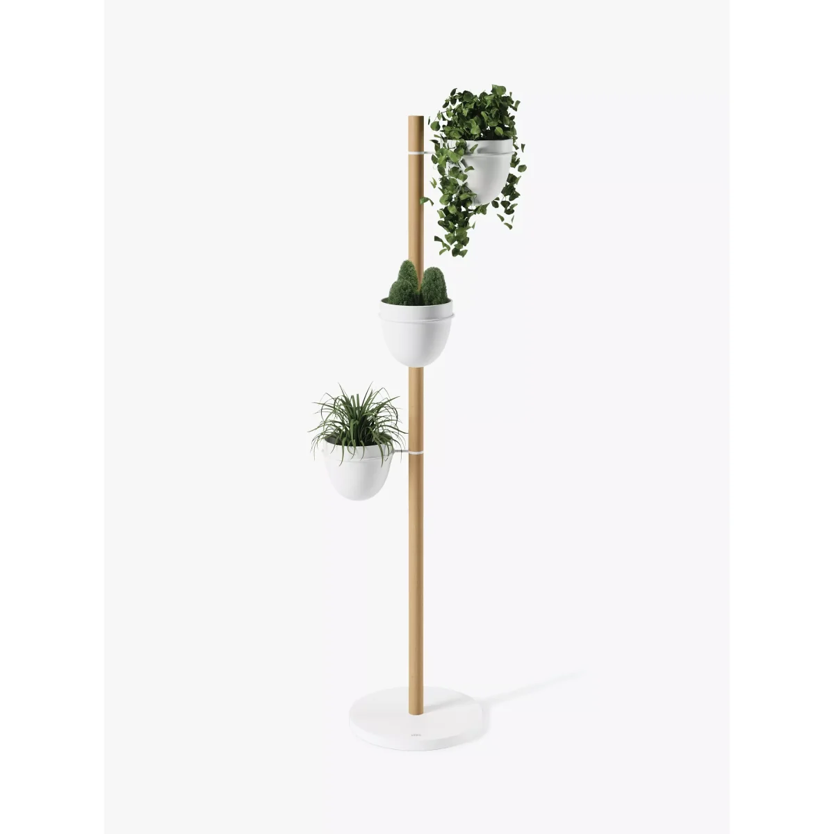 Umbra Floristand Trio Freestanding Beech Wood Planter, White/Natural – image 8