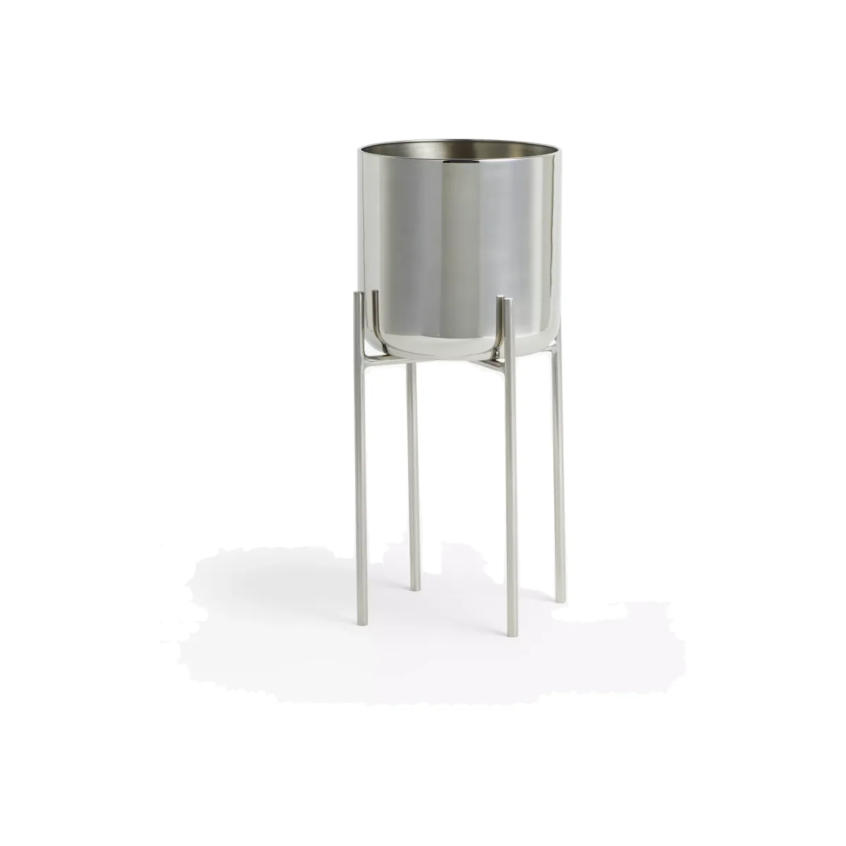 John Lewis Indoor Stainless Steel Planter & Stand, Silver – image 1