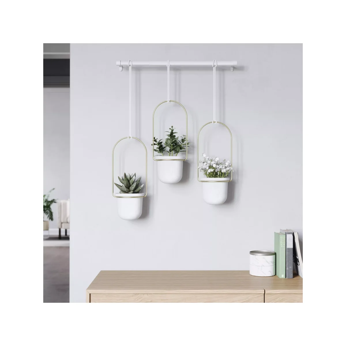 Umbra Triflora Hanging Planter, White – image 8