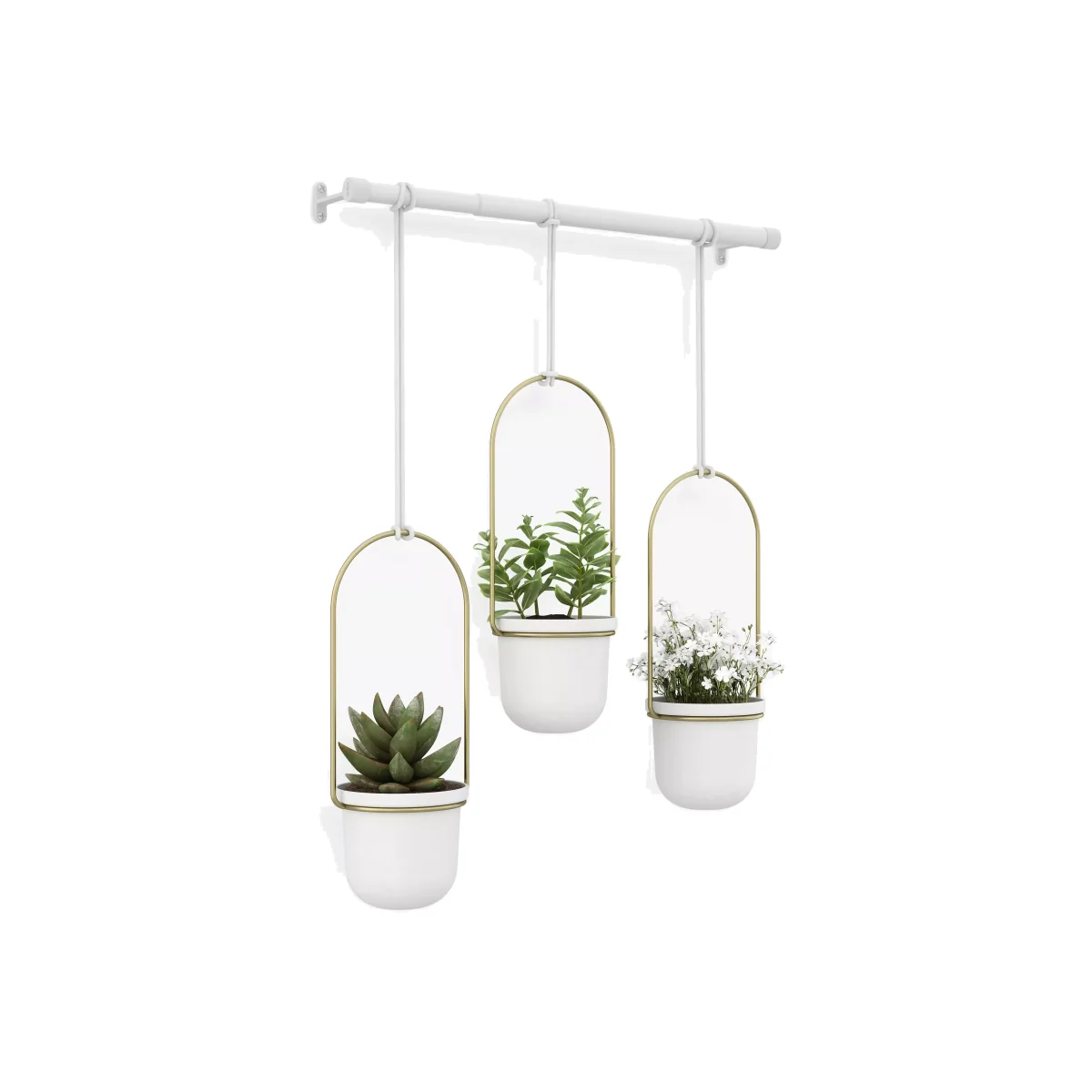 Umbra Triflora Hanging Planter, White – image 1