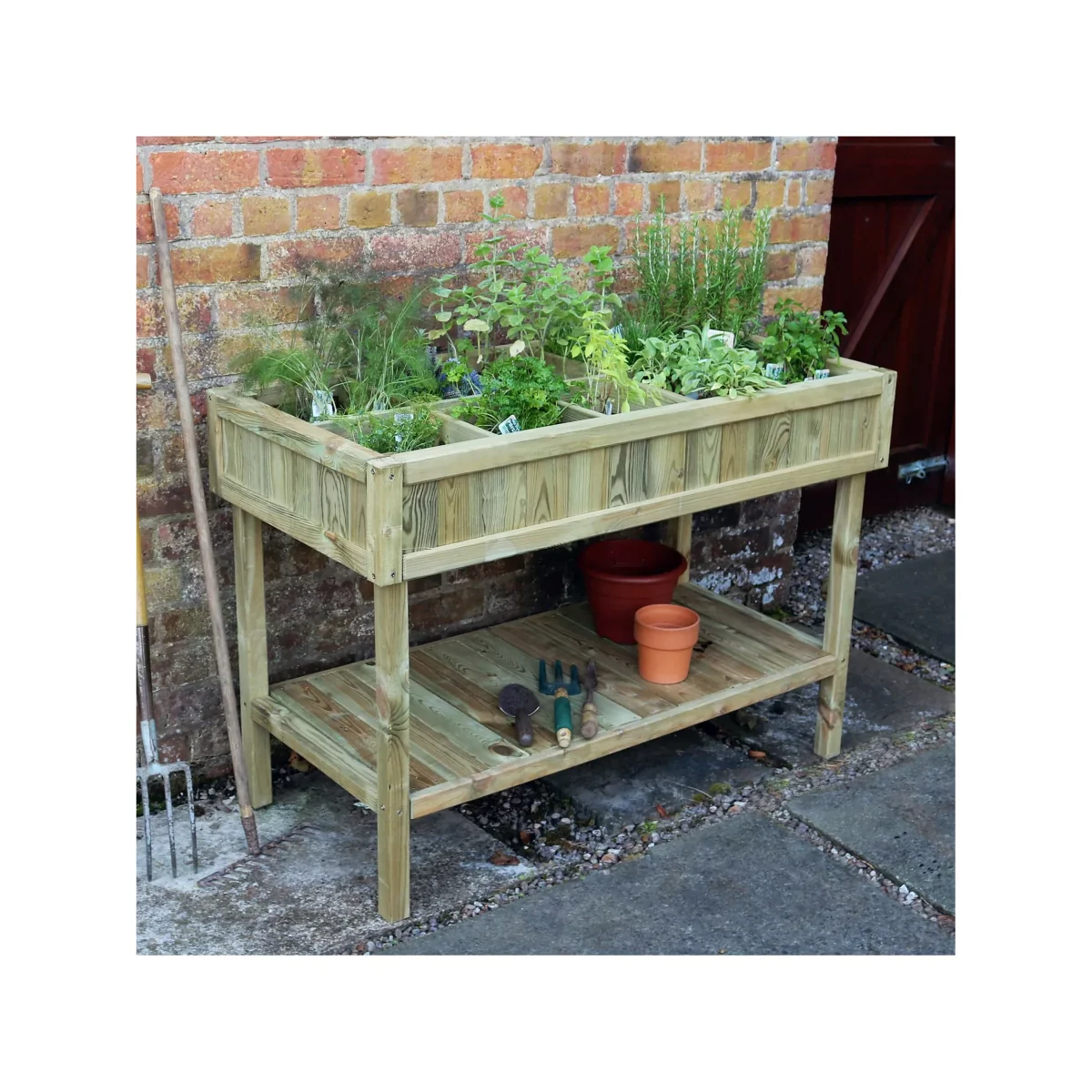 Zest Wooden Raised Herb Planter, Natural – image 3