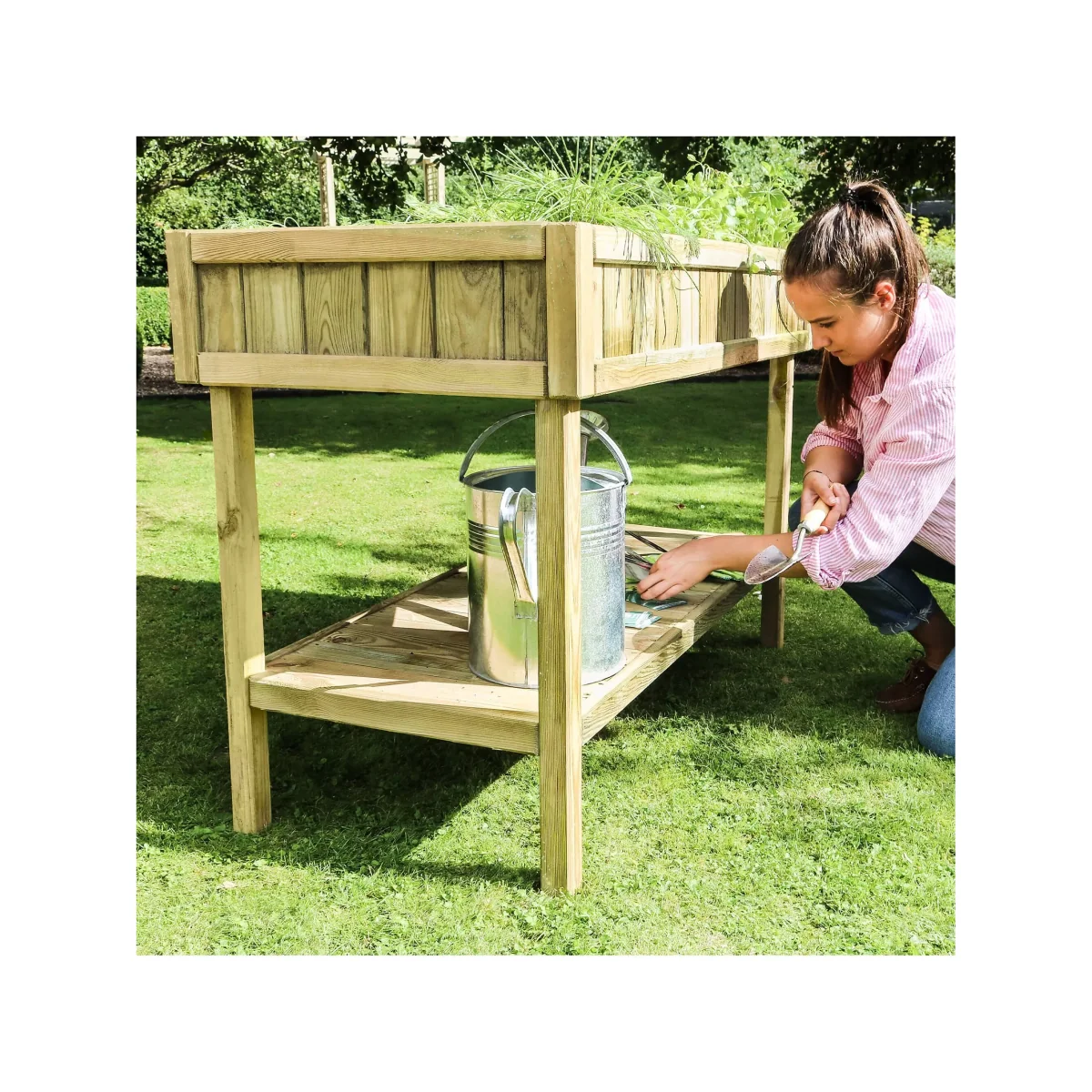 Zest Wooden Raised Herb Planter, Natural – image 5