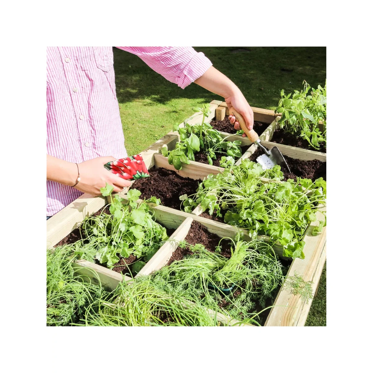 Zest Wooden Raised Herb Planter, Natural – image 10