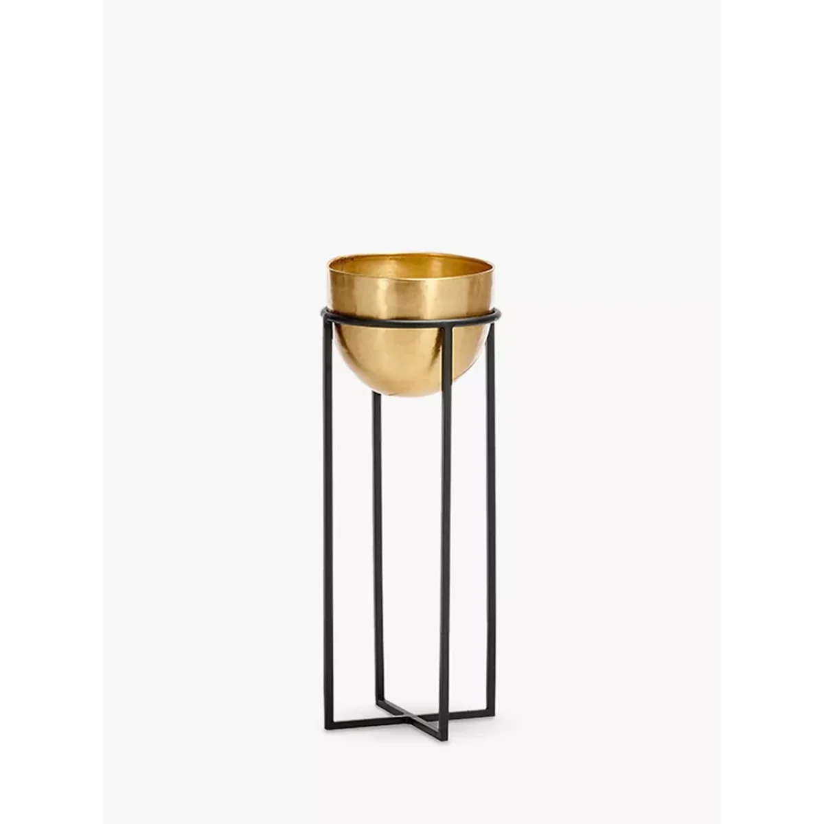 Nkuku Atsu Indoor Planter & Stand, Antique Brass – image 3