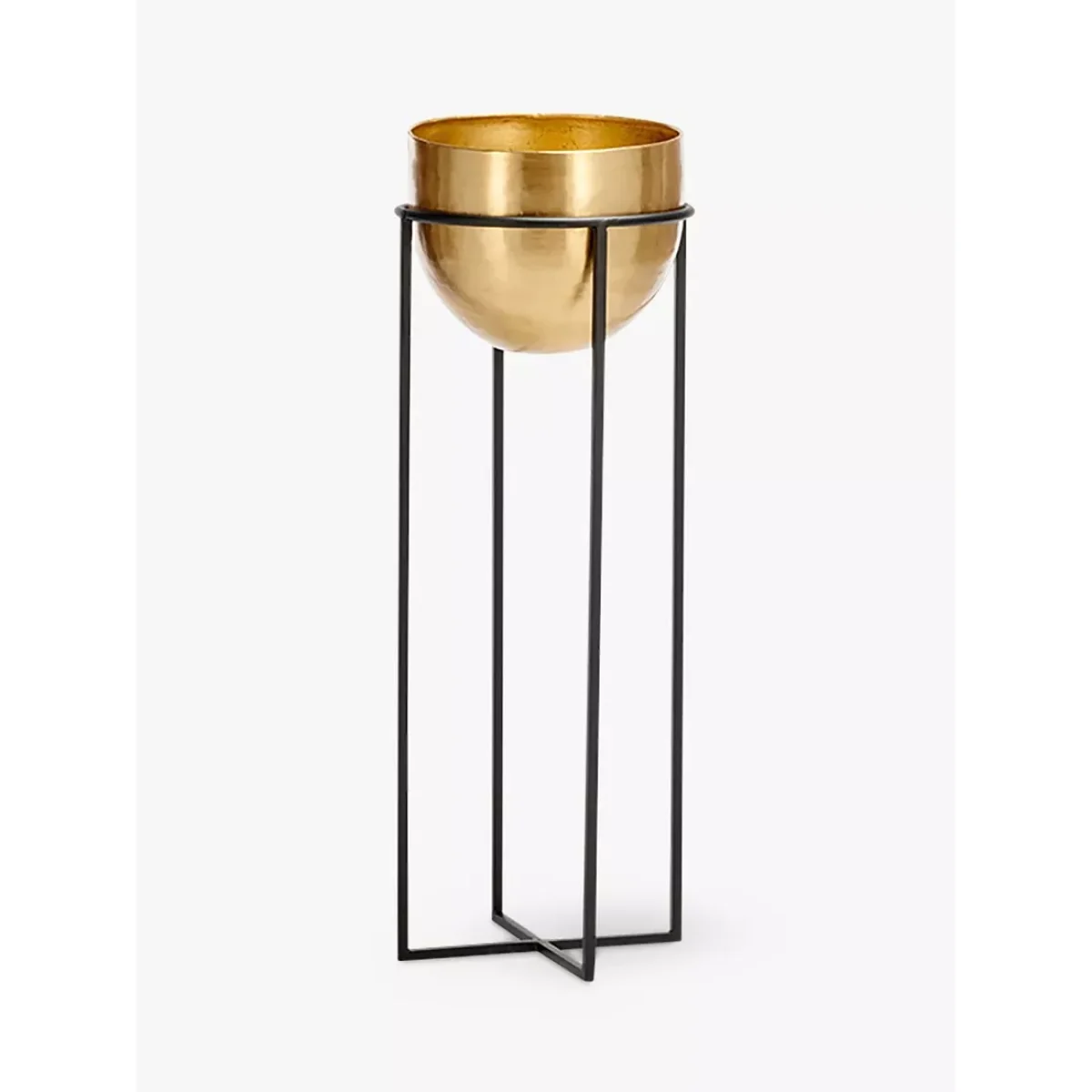 Nkuku Atsu Indoor Planter & Stand, Antique Brass – image 4