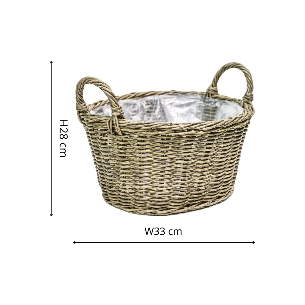 Ivyline Woven Rattan Outdoor Basket Planter – image 3
