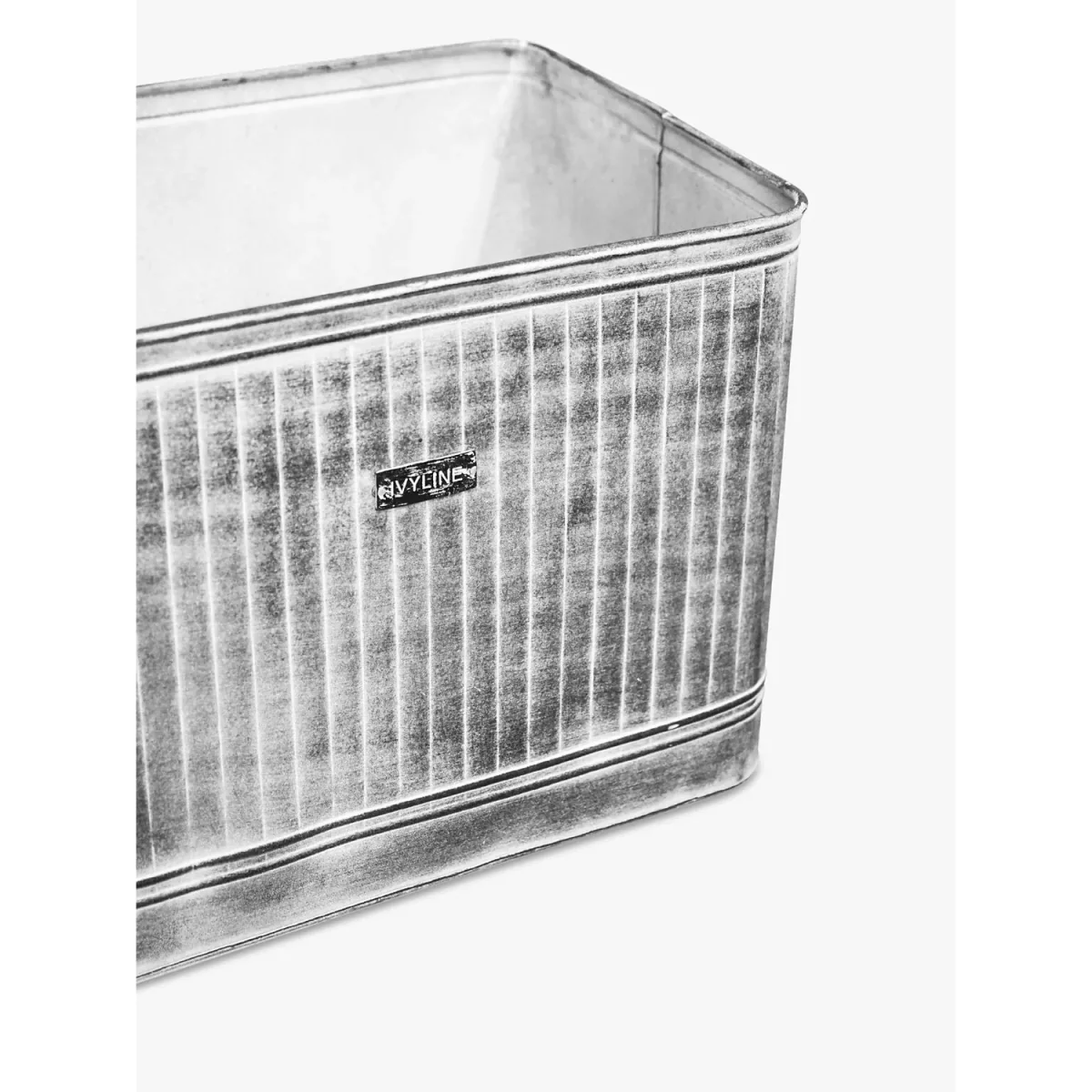 Ivyline Hampton Galvanised Metal Outdoor Planter, 50cm, Grey – image 2