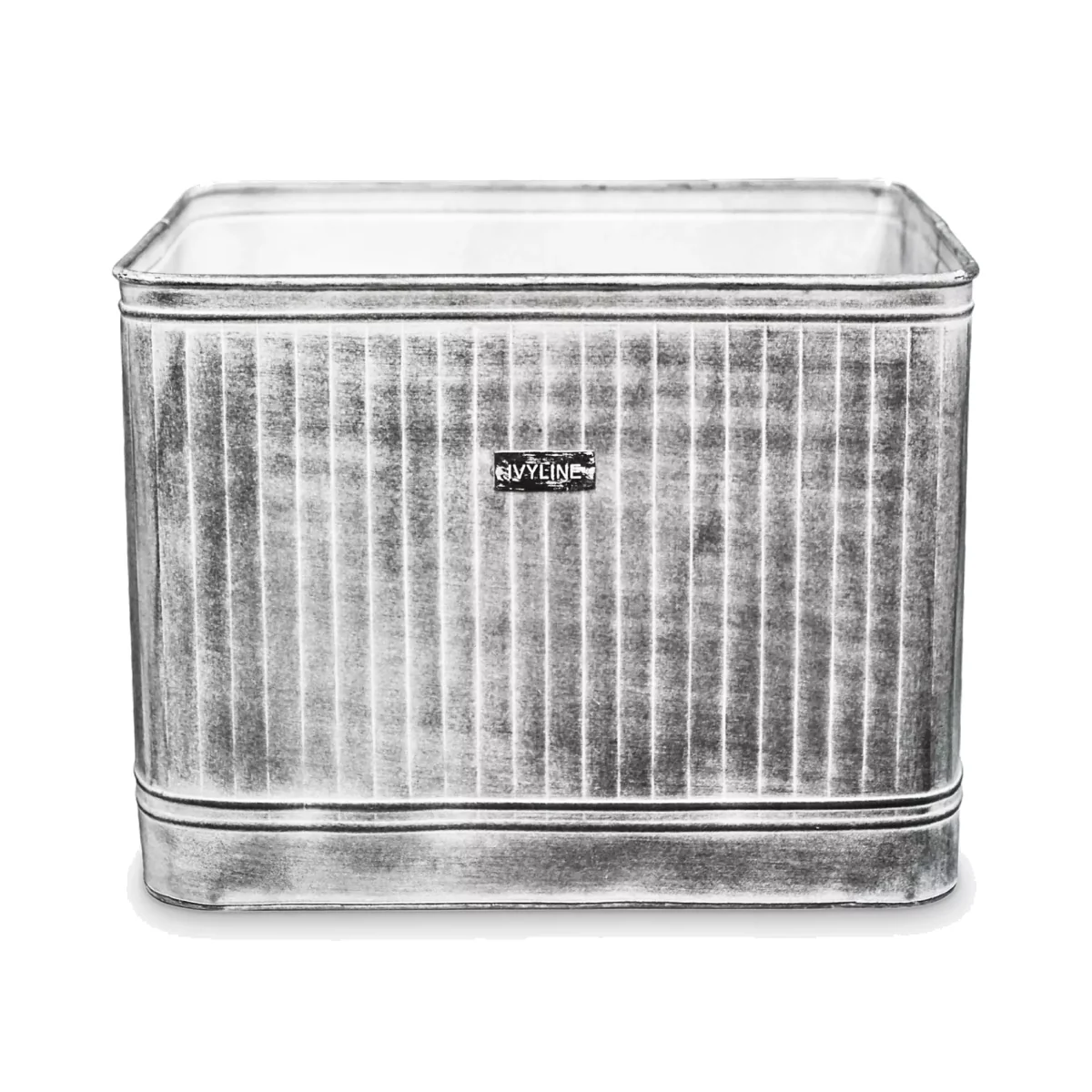 Ivyline Hampton Galvanised Metal Outdoor Planter, 50cm, Grey – image 1