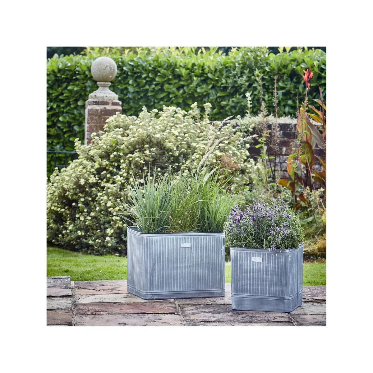 Ivyline Hampton Galvanised Metal Outdoor Planter, 34cm – image 4