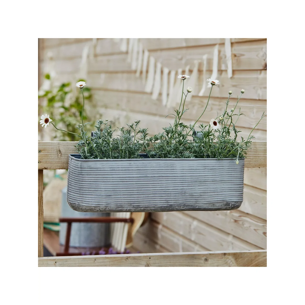 Ivyline Matlock Iron Window Box Planter, Grey – image 5