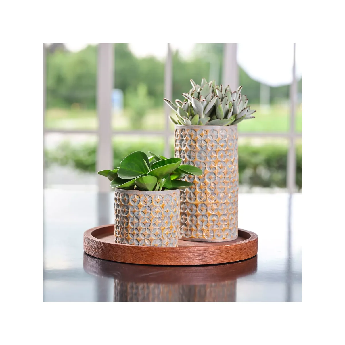 Ivyline Terni Ceramic Indoor Planter, 18cm, Mustard – image 2