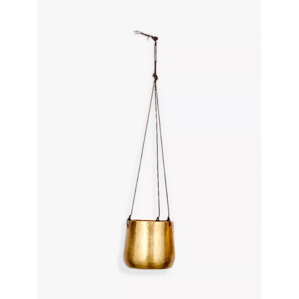 Nkuku Atsu Hanging Brass Planter – image 3