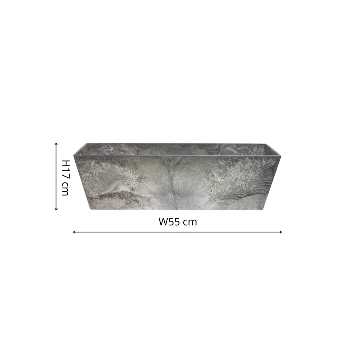 Ivyline Ella Balcony Trough Planter, 55cm, Grey – image 5