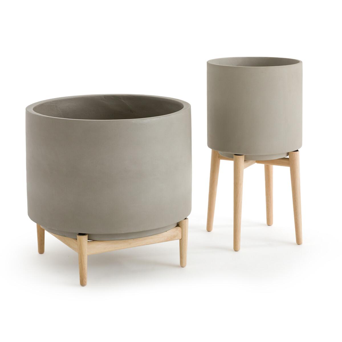 Florian Plant Pot on Wooden Feet, H58.5cm – image 2