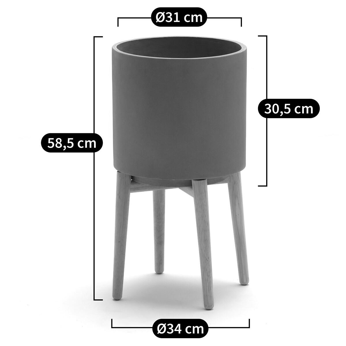 Florian Plant Pot on Wooden Feet, H58.5cm – image 8