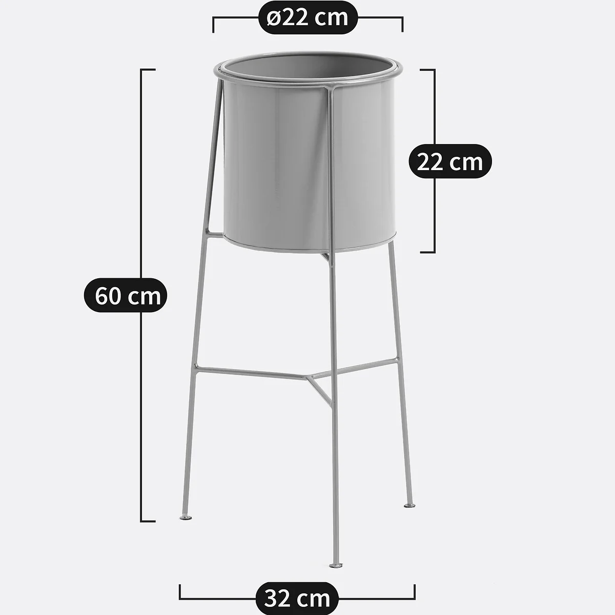 Inaya 22cm Diameter Raised Metal Planter – image 4